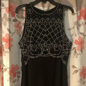 Jackie Jon New York black dress with silver beading. Size 16